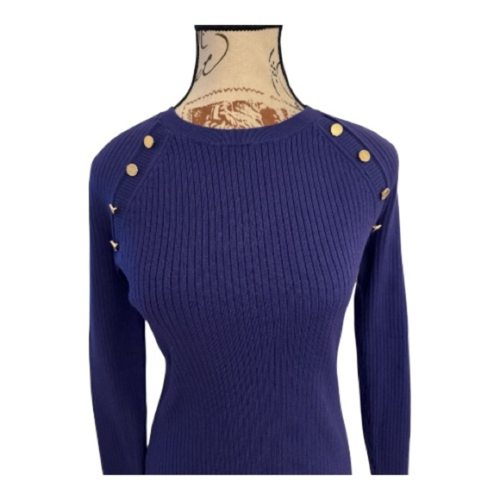 INC International Concepts Purple Sweater with Gold Accents NWT